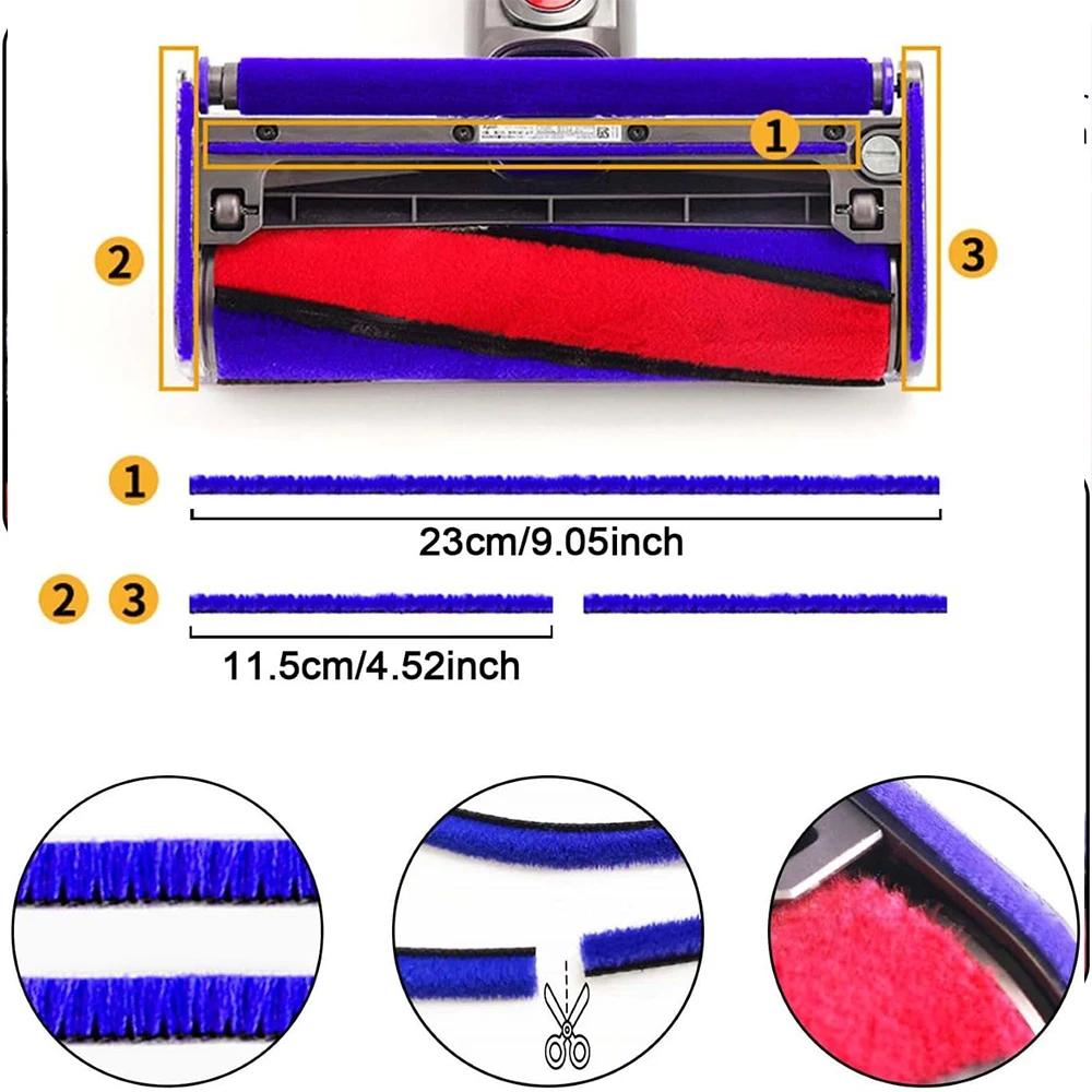 Bandes en peluche et roues de semelle pour Dyson V6, V7, V8, V10, V11, V15, tête de nettoyage à roul