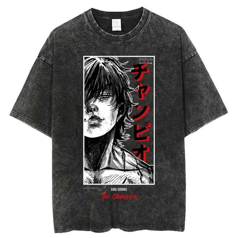 T-shirts Vintage coton Baki homme femme - Décontracté surdimensionné été gymnastique entraînement manches courtes