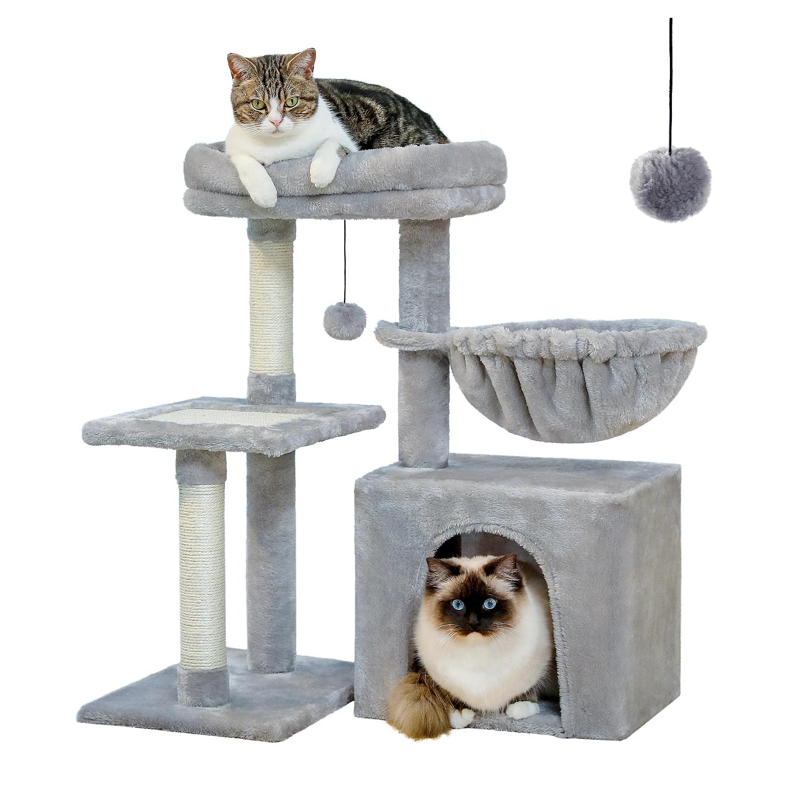 Arbre à chat Tour à chat pour chats d'intérieur Arbre d'activité pour chat 2 styles avec postes à gr