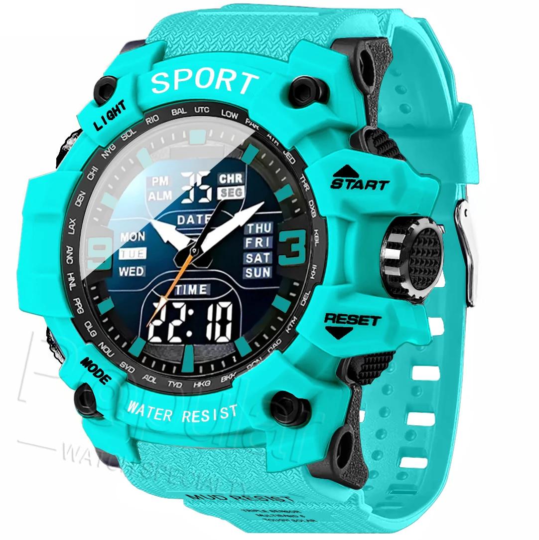 Montres de sport pour hommes et femmes, aiguilles tactiques, grand cadran, montre étanche, minuterie