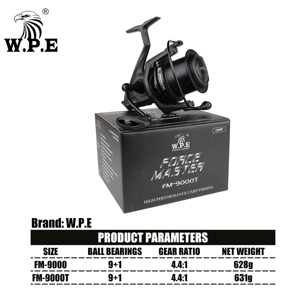 W.P.E-Moulinet de pêche à la carpe FM9000, 9 + 1 roulements à billes, rapport d'engrenage 4.4:1, bob