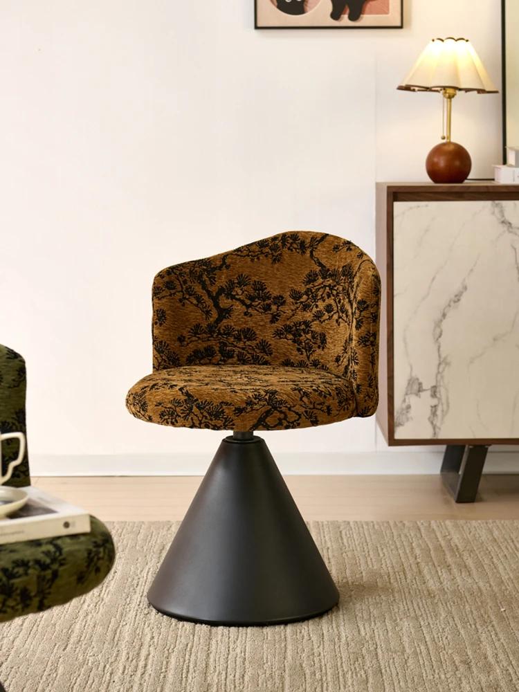 Chaise de maquillage de luxe légère pour chambre à coucher, style nordique, dossier rotatif, coiffeu