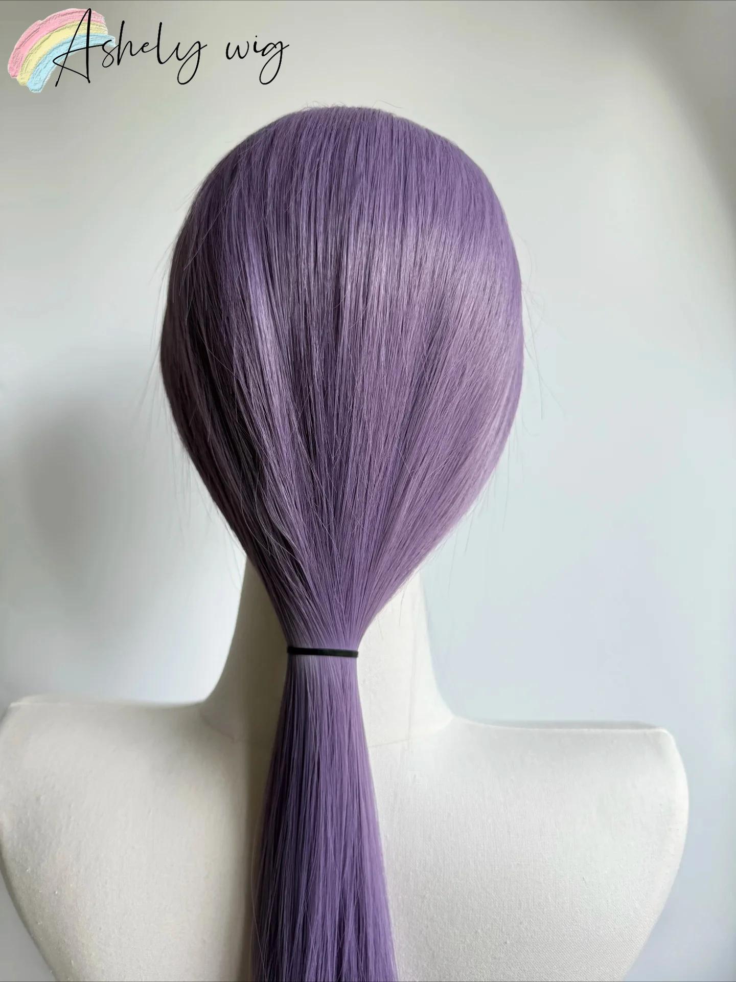 Ashely perruque violet clair spécial gris-violet dentelle avant perruques 13*4 24 pouces longue droi