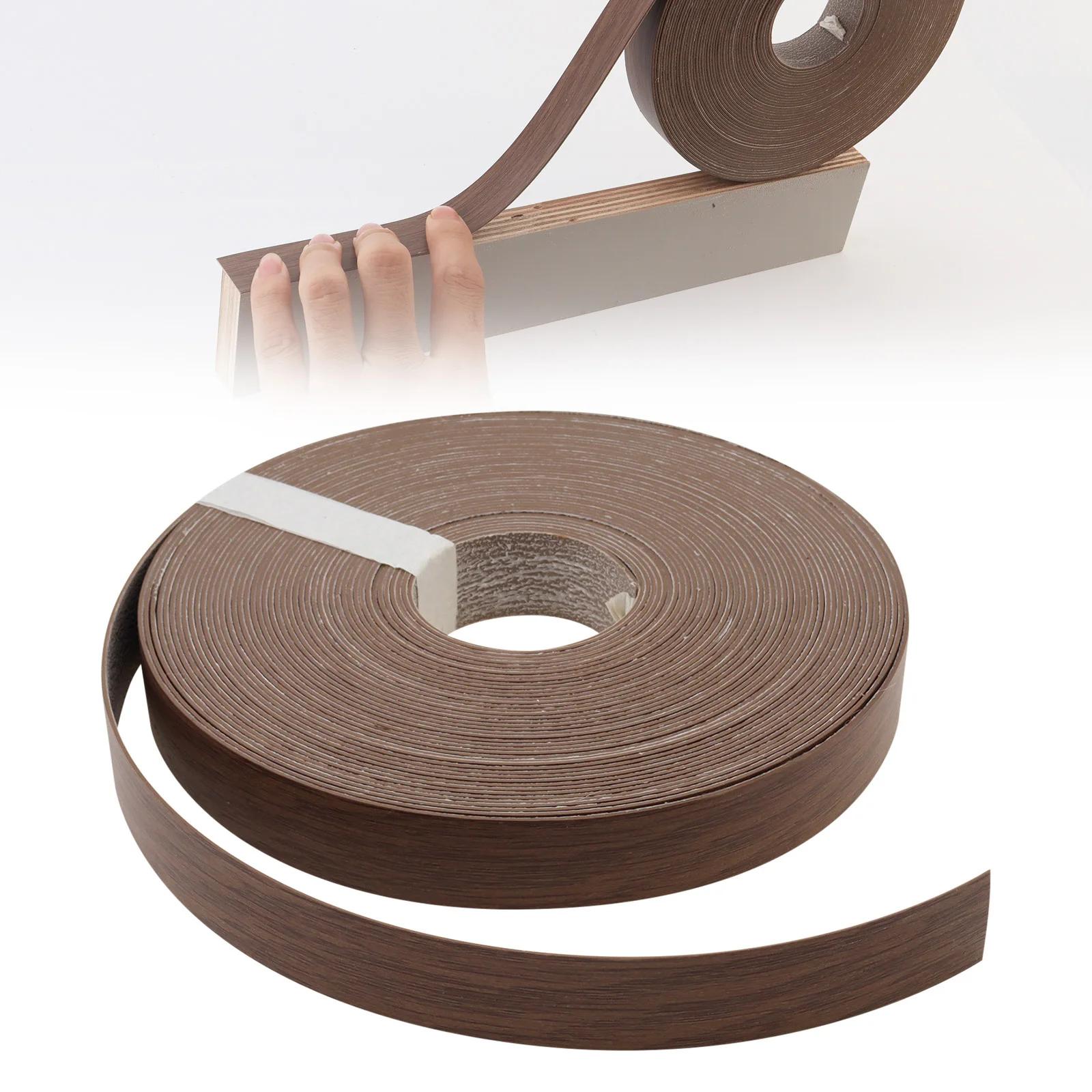 Bordure adhésive thermofusible en PVC, grain de bois foncé, 3M 7.6M 15.2M, bordure de placage pré-co