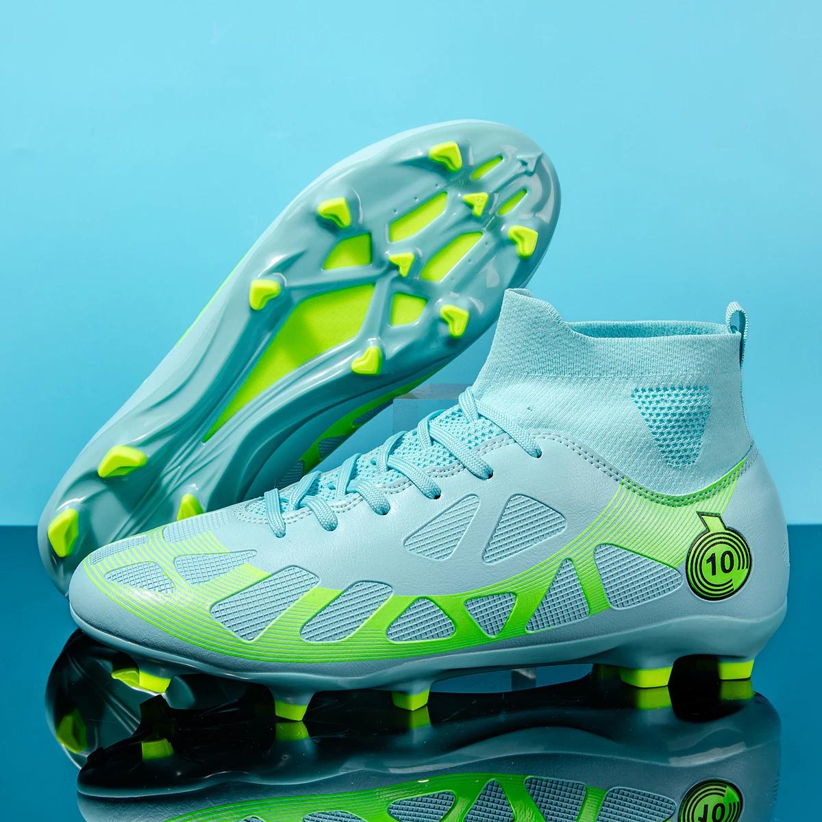 Chaussures football homme professionnelles AG/FG - Bottes montantes pointes longues - Match entraînement gazon