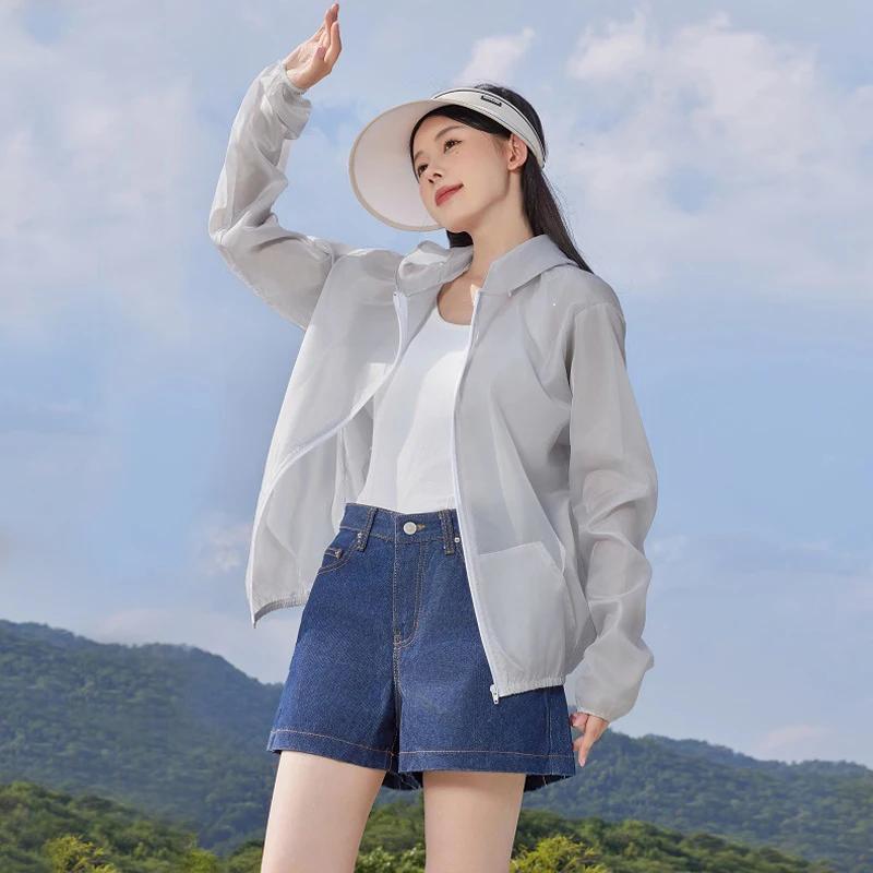 Veste de protection solaire pour femme, manteau anti-UV, coupe-vent de sport à séchage rapide, chemi