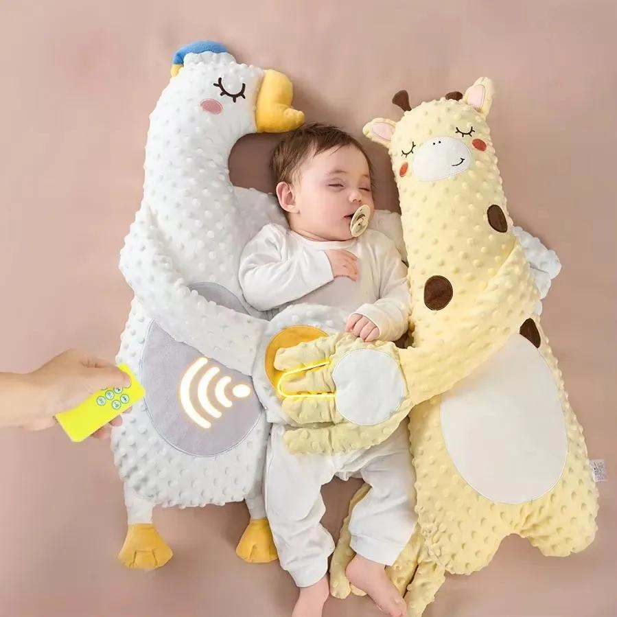 Oreiller de couchage pour bébé, poupée de tapotement pour nouveau-né, avec paume apaisante, télécomm