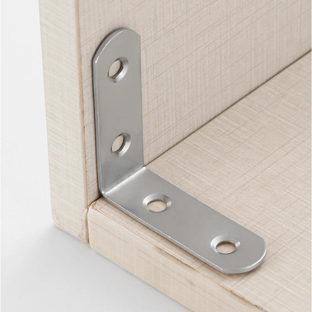 Fixation d'angle en acier inoxydable, 40x40mm, pratique, joint épais à angle droit, pour meubles de