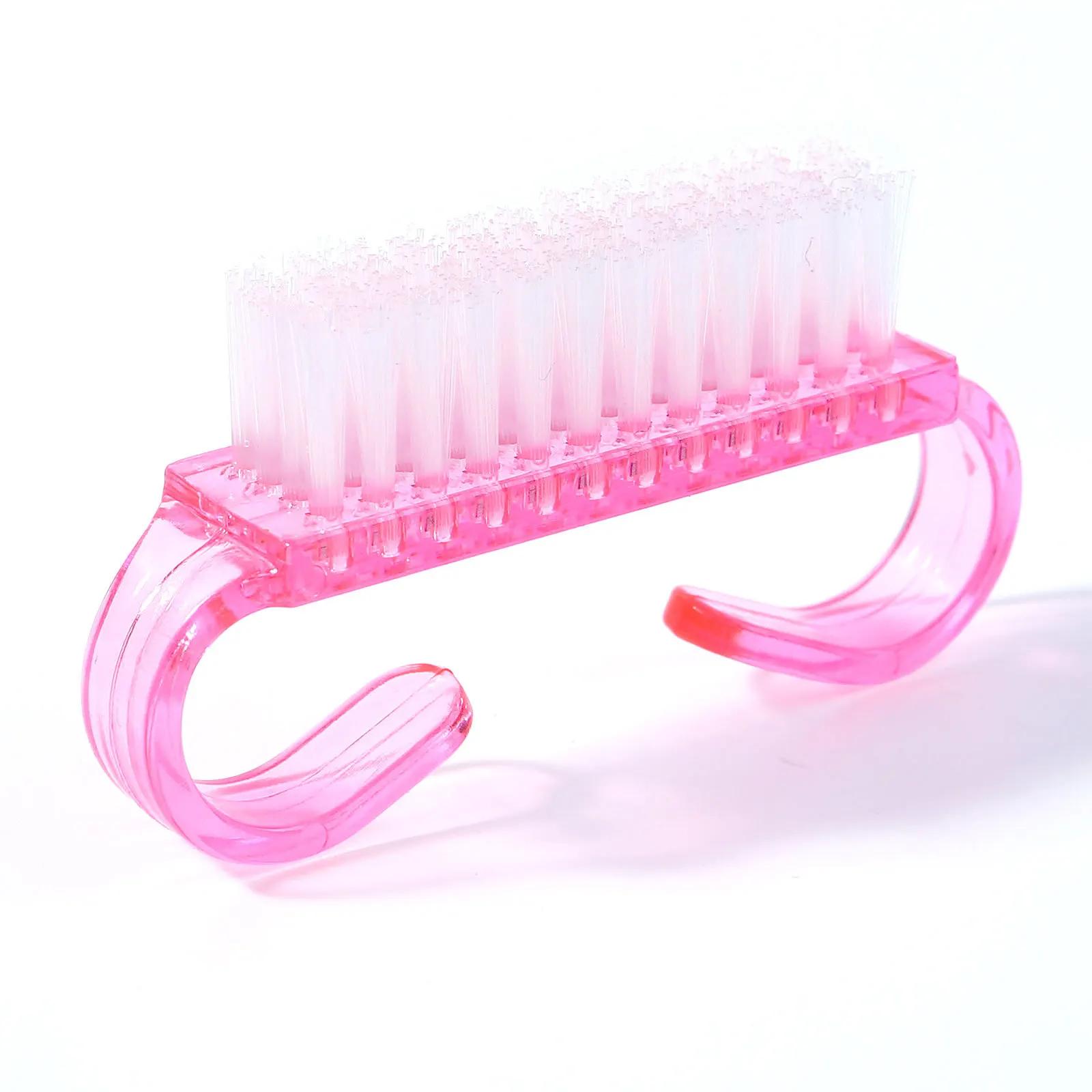 1/5/20 pièces brosse à ongles en acrylique couleur rose Nail Art manucure pédicure doux enlever la p
