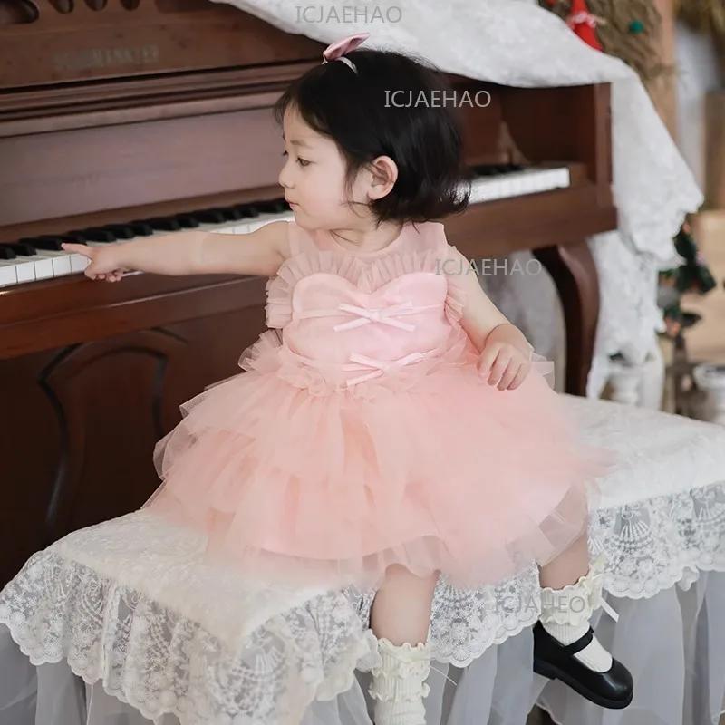 Robe de Premier Anniversaire pour Filles, Robe Tutu de Cérémonie, Costume de Demoiselle d'Honneur, R