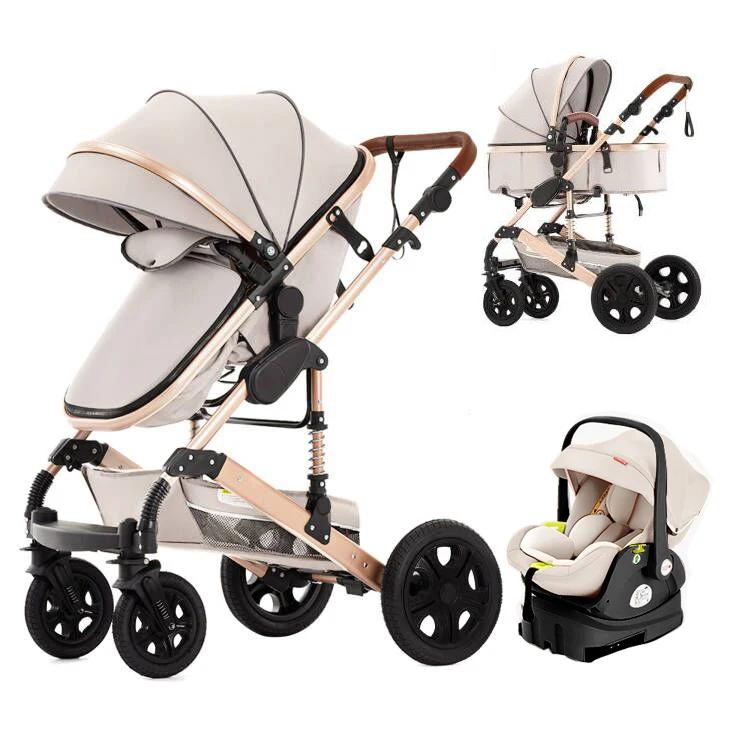 Système de poussette combiné avec siège auto pour bébé, base Isofix, poussette 3 en 1 réversible pou