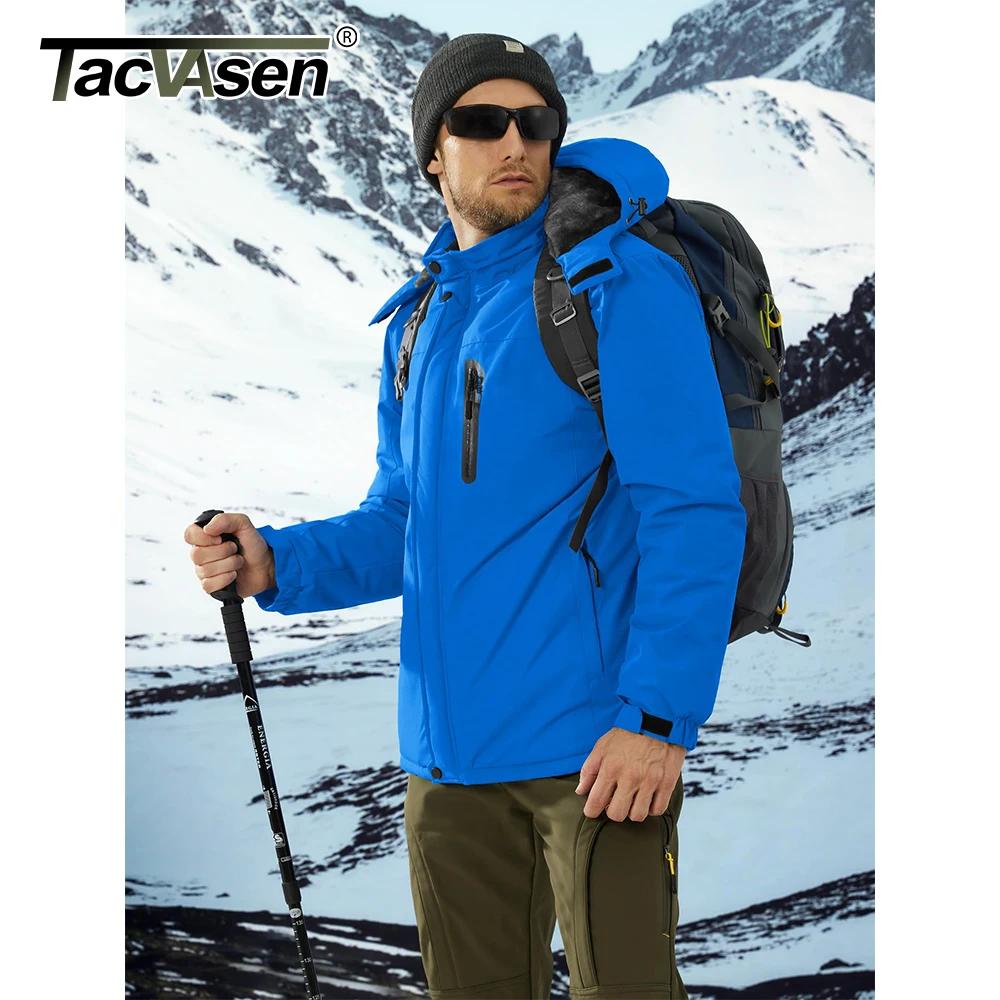 TACVASEN hommes doublure polaire chaleur veste hiver neige travail extérieur manteau à capuche poche