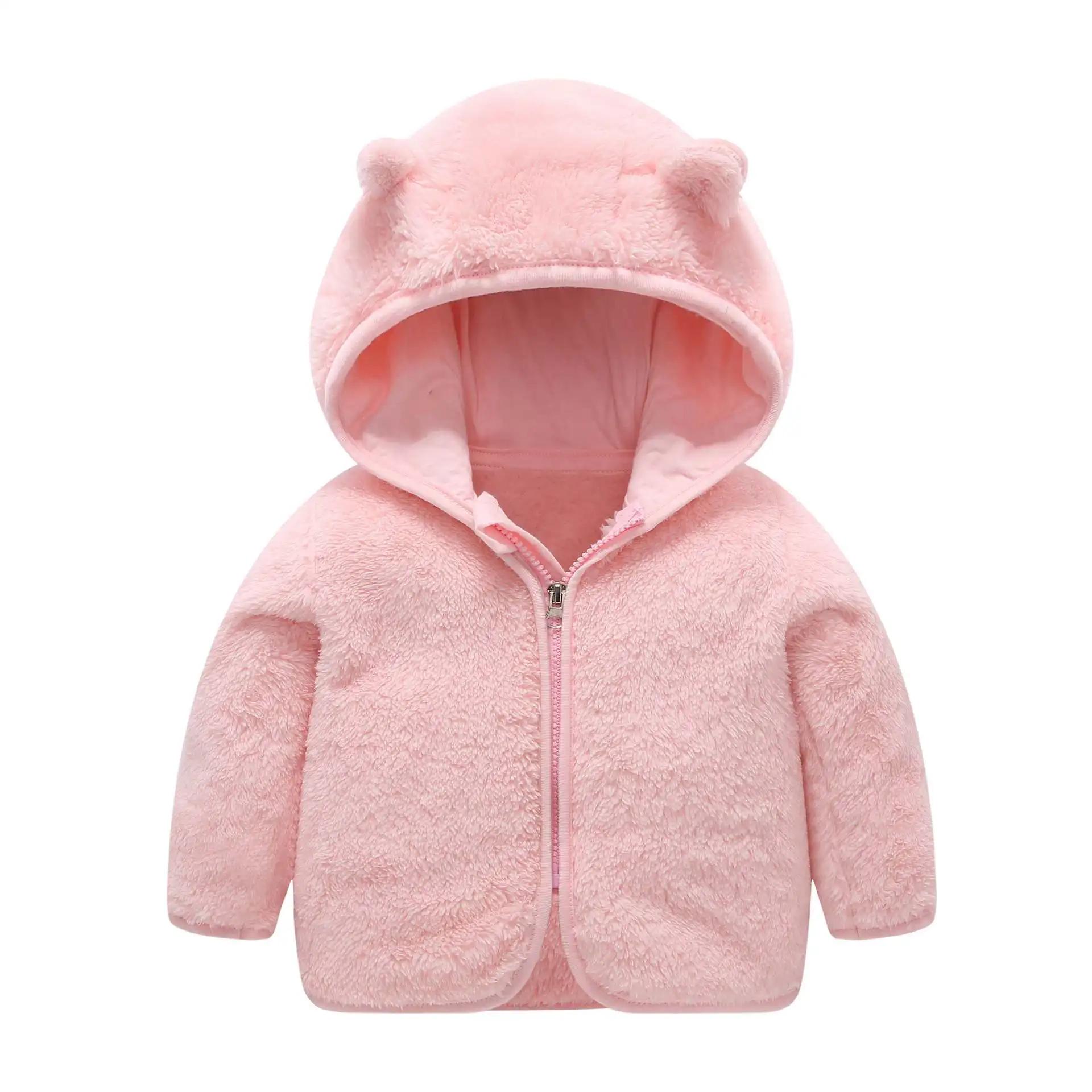 Manteau polaire pour enfants de 0 à 3 ans, veste chaude à manches longues avec oreilles d'ours, vête