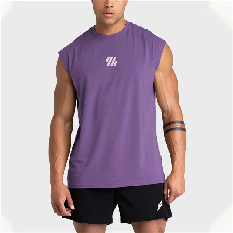 Gilet sport homme sans manches 2025 - Débardeur fitness large épaules séchage rapide maille