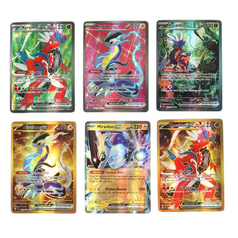 Nouvelles cartes Pokémon holographiques Scarlet Violet 80Vmax 20EX en anglais, cartes à collectionne