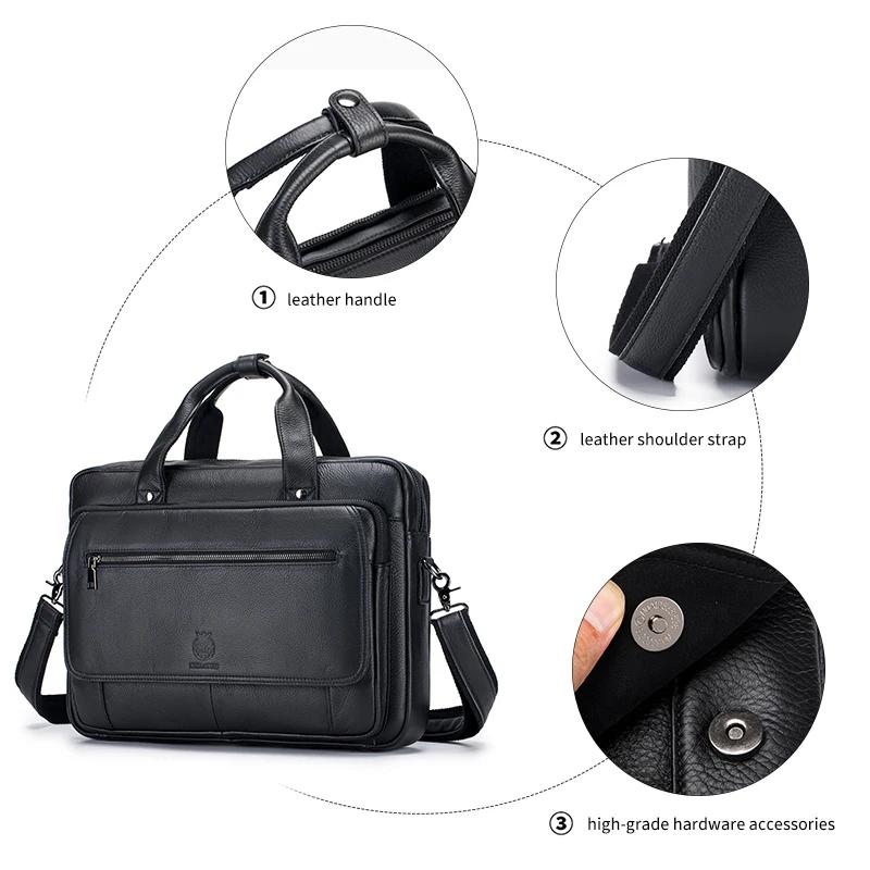 Porte-documents de luxe vintage en cuir véritable pour homme, coque rigide, 16 pouces, sac d'ordinat