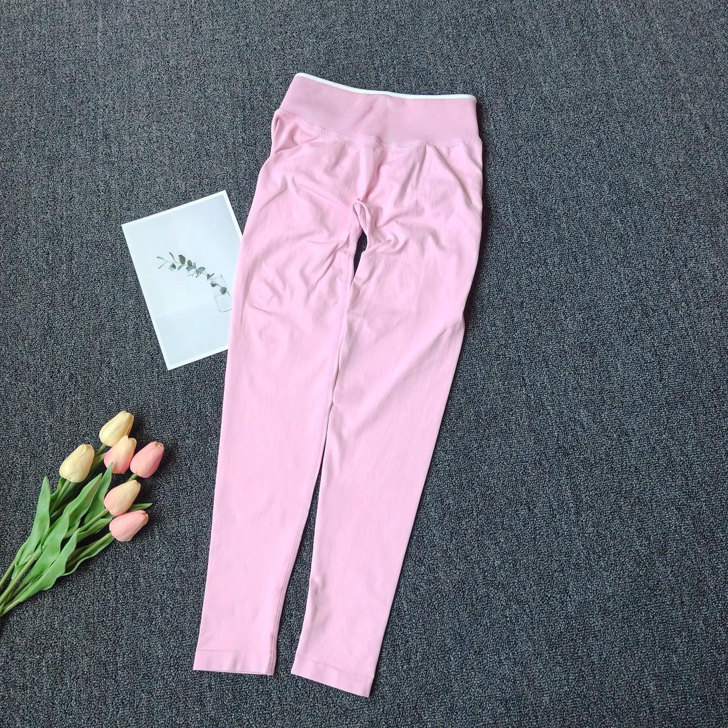 Leggings de Fitness pour femmes, taille haute, pantalons de Yoga sans couture, froissés, butin, pêch