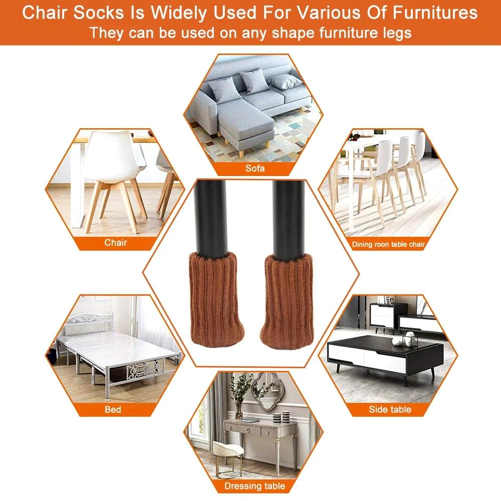 Chaussettes pour Pieds de Table et de Chaise, Protection de Sol pour Meubles, 24 Pièces