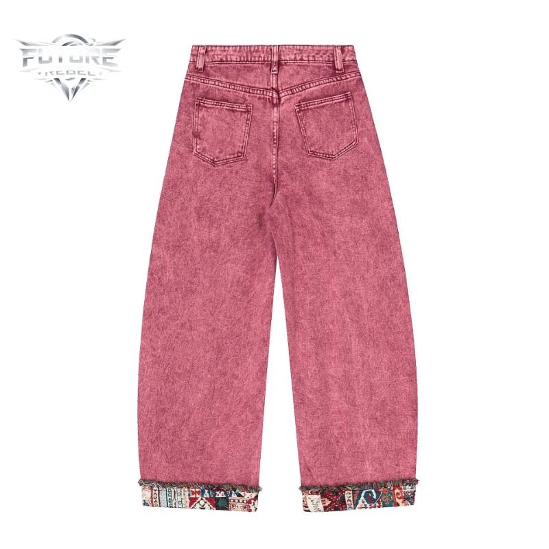 Nouveau Jean Rétro Noir Patchwork Coupe Large Unisexe Y2K, Pantalon en Denim Ample Style Hip Hop Déc
