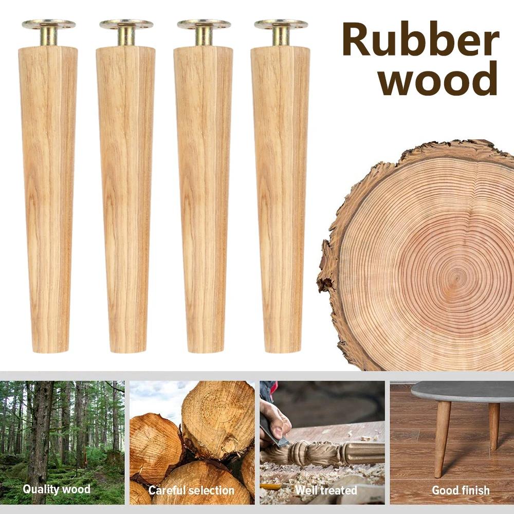 4 ensembles de pieds de meubles en bois massif, Kit de pieds de Table droits obliques, pieds de chai