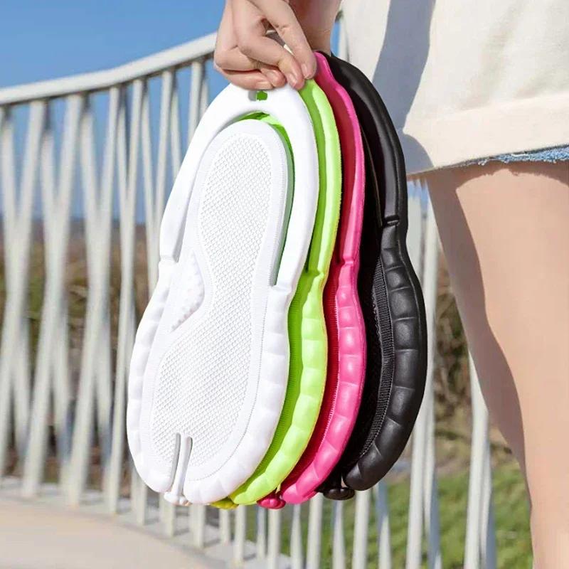 Pantoufles pliantes portables de couleur unie pour hommes et femmes, tongs légères et antidérapantes