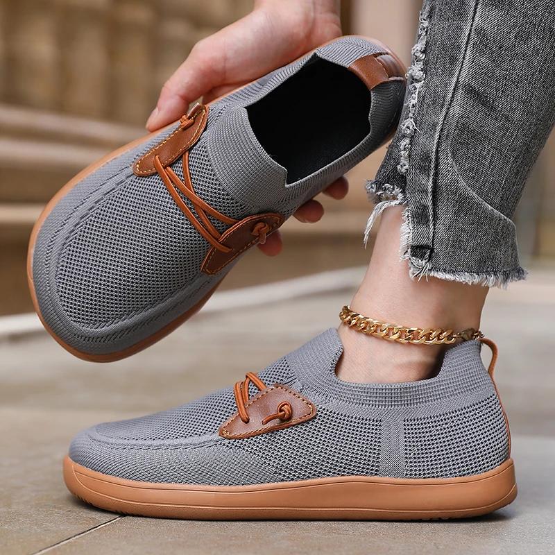 Baskets simples à pieds larges pour femmes, chaussures minimalistes en maille, confortables, zéro ch