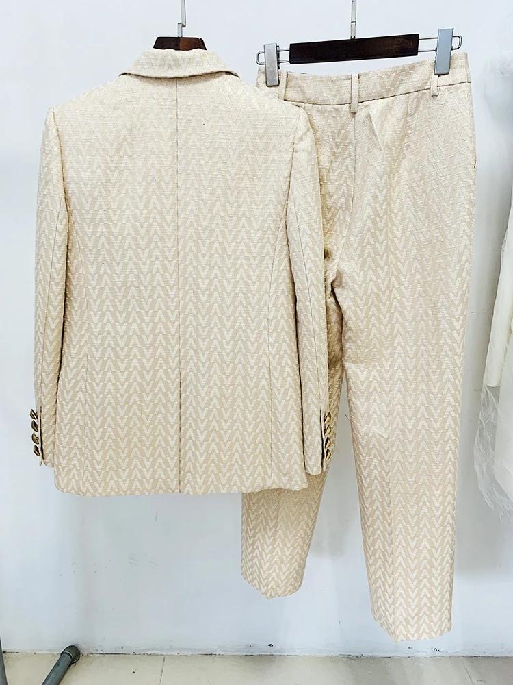 HIGH STREET Nouvelle Collection 2026 Ensemble de Costume de Créateur pour Femme, Blazer et Pantalon