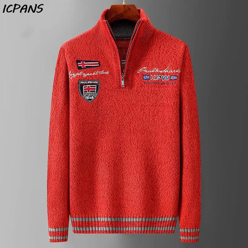 Pull blanc homme tricots requin vêtements coton laine pulls pull manteaux Jacquard noël tricoté demi