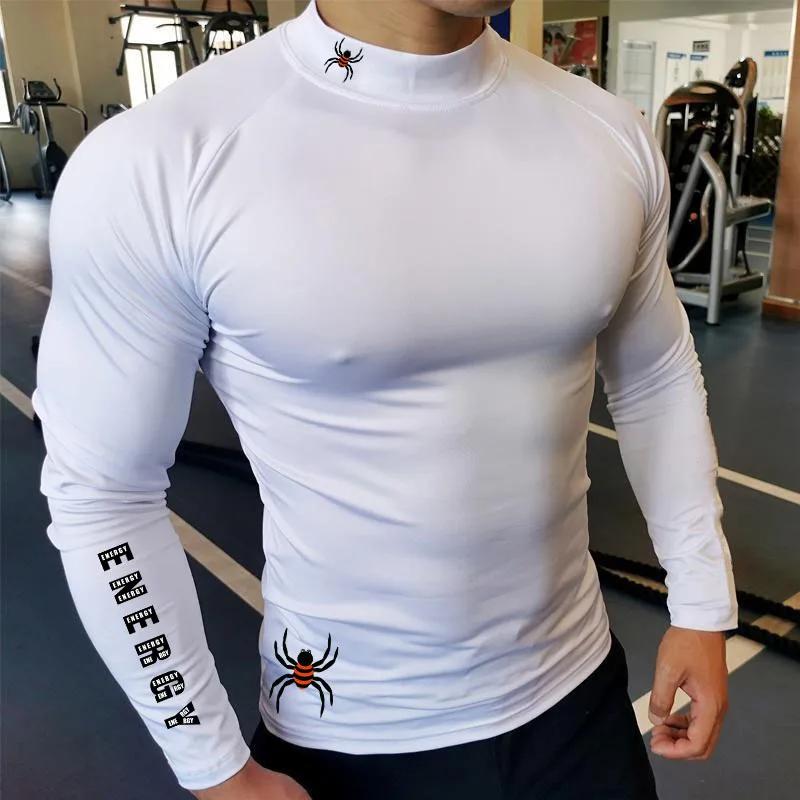 T-Shirt de course à manches longues pour hommes, chemise de Compression, haut de sport, entraînement