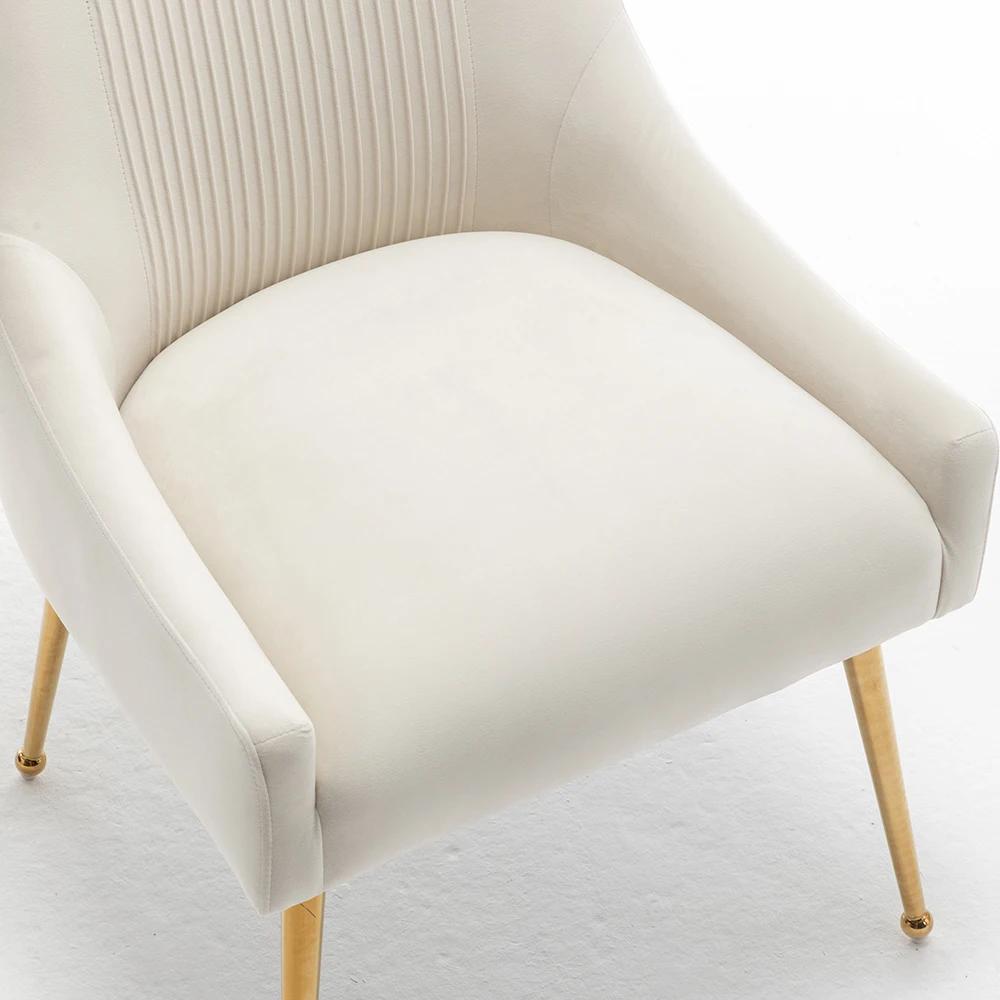 SEYNAR-Chaises de Salle à Manger en Velours Modernes, Chaise d'Accent Latérale Plissée en Tonneau, p