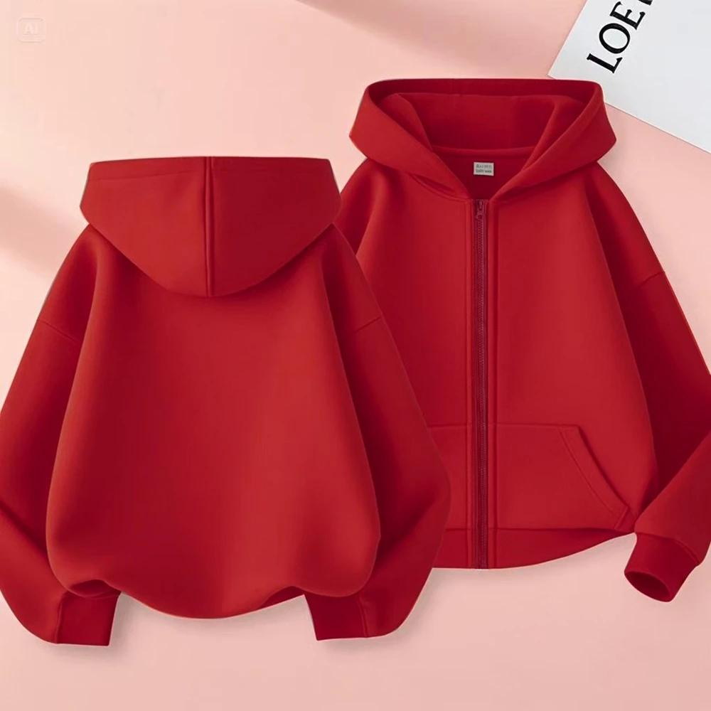 Enfants mode fermeture éclair style vêtements garçons sweat à capuche pour filles hauts printemps au