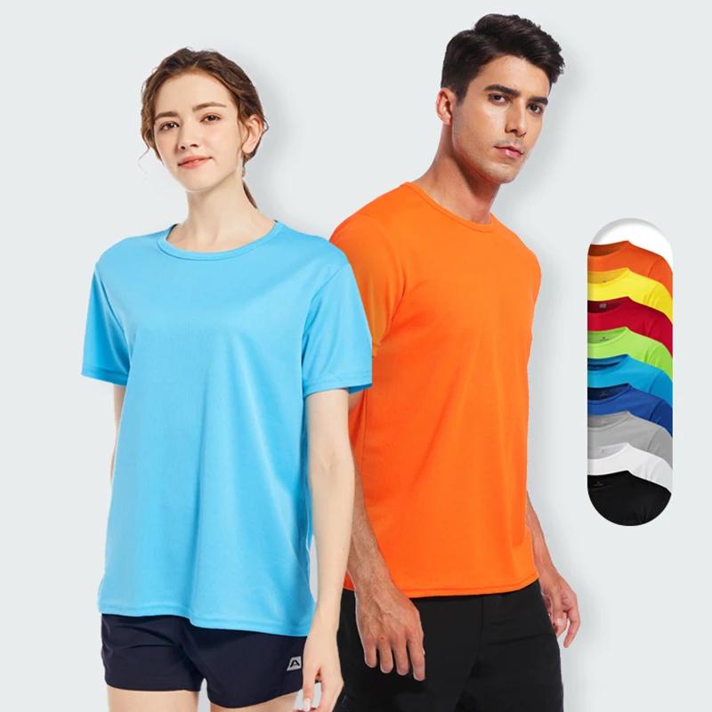 Hommes femmes séchage rapide à manches courtes Sport T-Shirt maillots de gymnastique Fitness chemise
