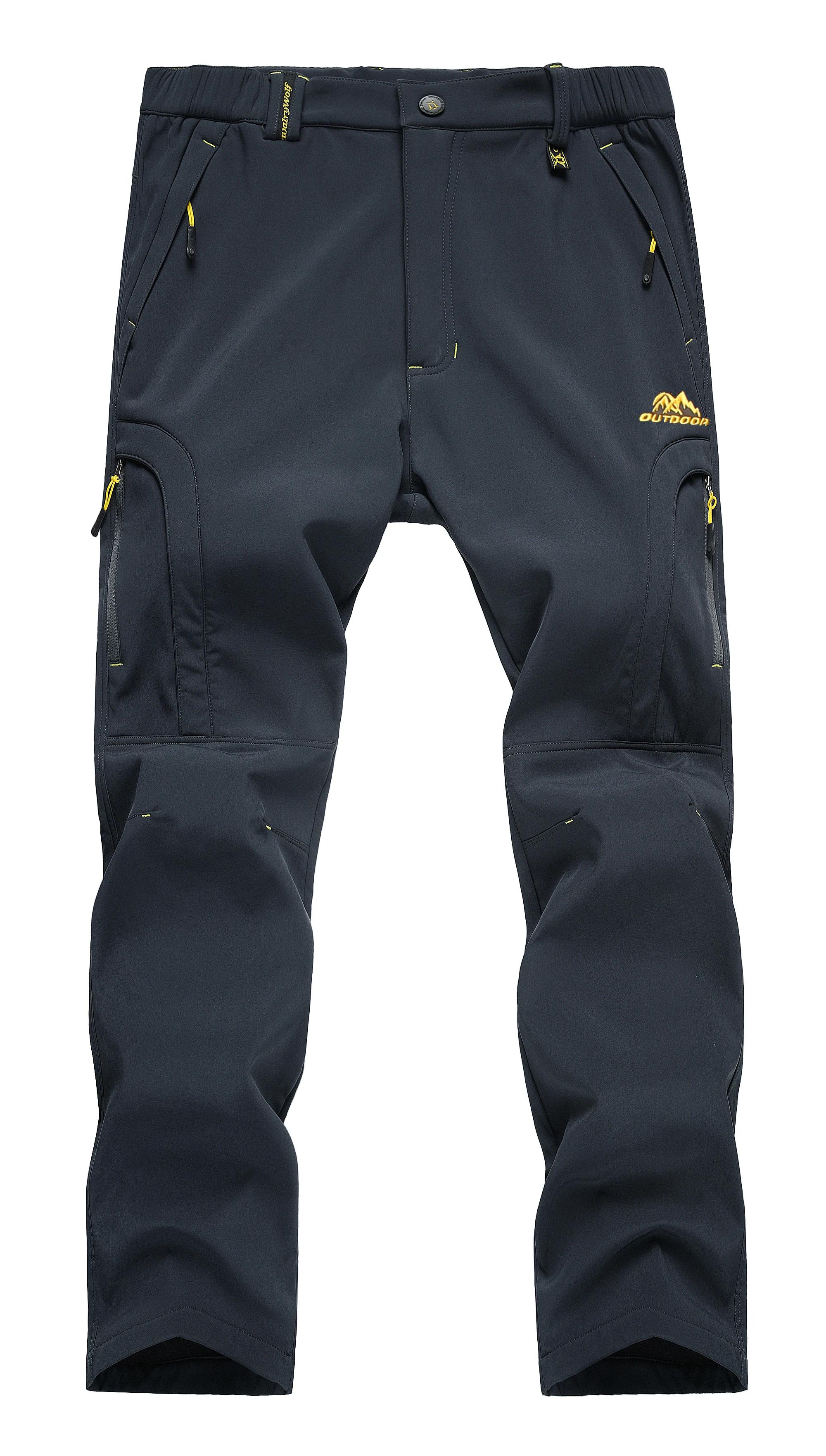 Pantalon de randonnée imperméable pour hommes, doublé polaire, pantalon de Ski de neige, Softshell d