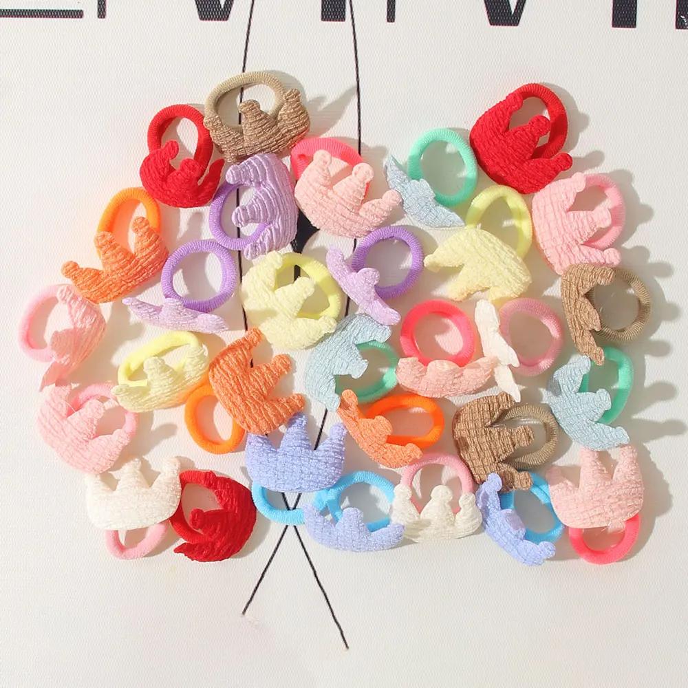 10/30 pièces enfants bandeaux sans danger cheveux dessin animé serviette corde élastique pour queue