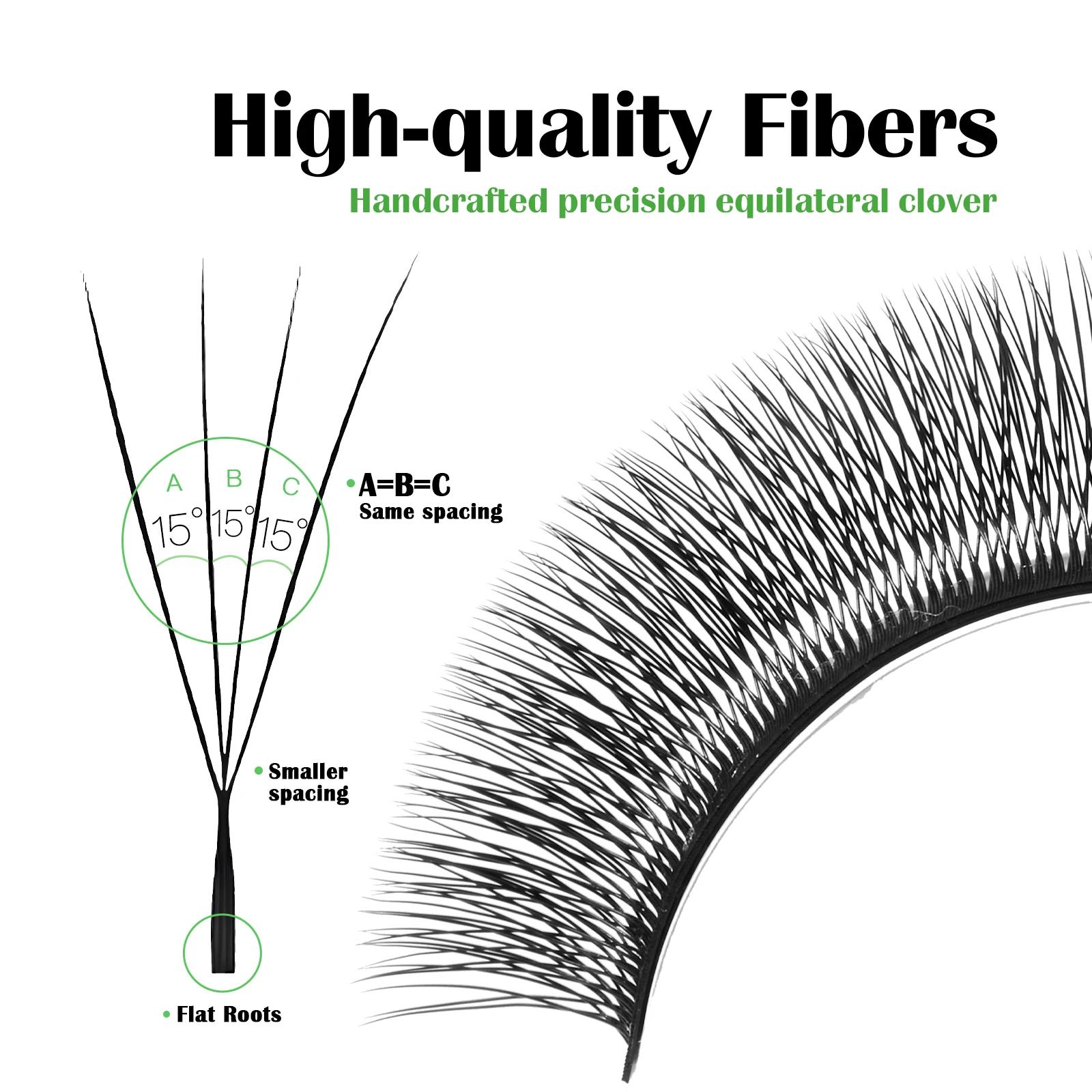 DeceMars extensions de cils 4D en forme de V noir mat 12 rangées/plateau pour le maquillage