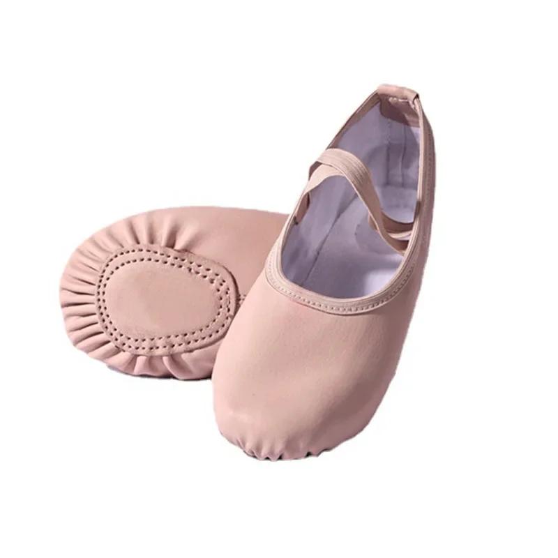 TOVEKIN Pantoufles de ballet en cuir PU pour femmes, danseurs professionnels pour filles, chaussures