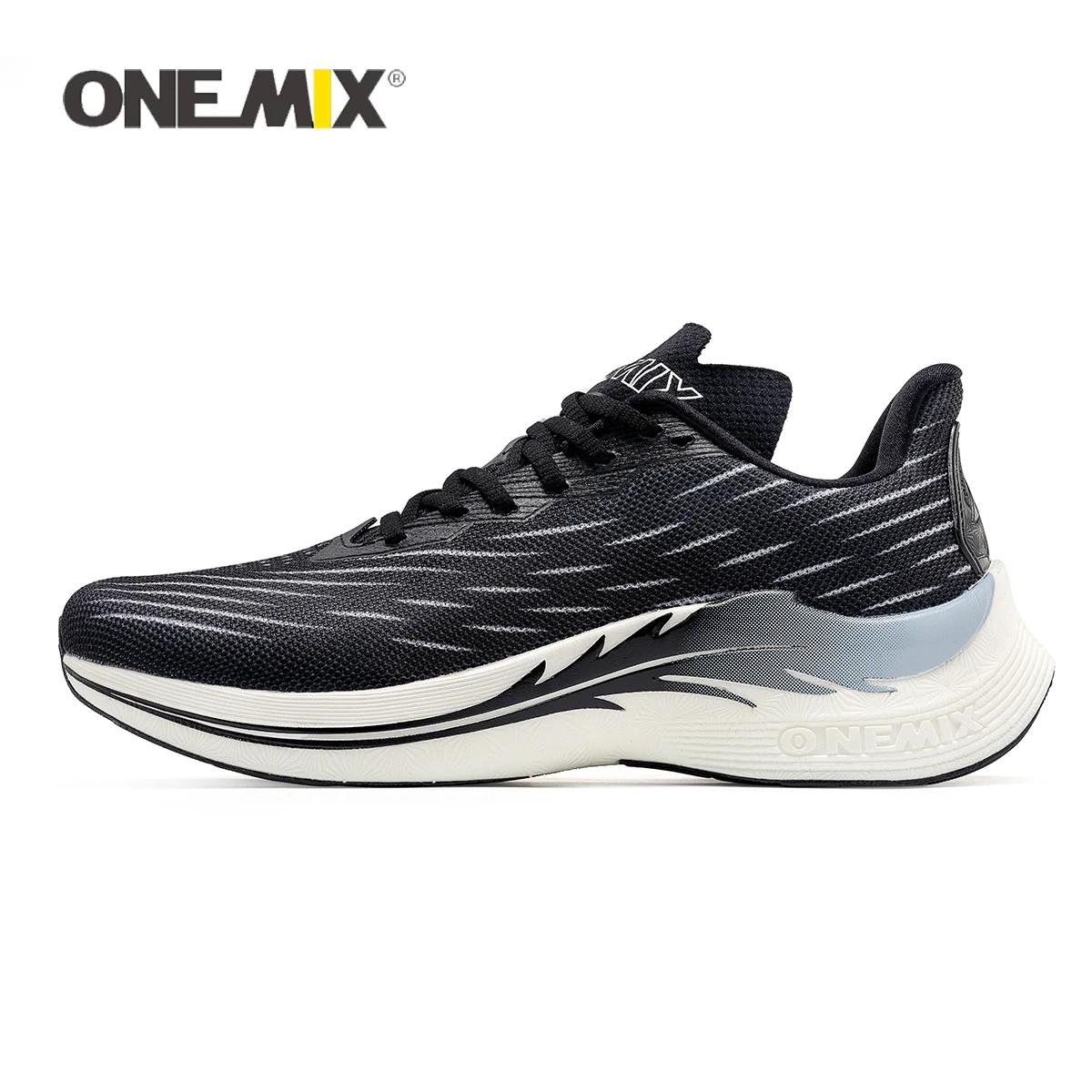 Chaussures de course ONEMIX respirantes sans lacets - Baskets jogging amorties outdoor homme marche sport décontracté