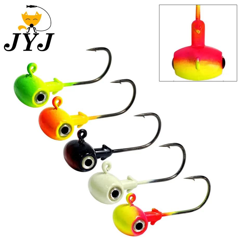 JYJ-Hameçon à tête de gabarit en forme de marteau coloré, hameçon de pêche avec grands yeux 3D pour