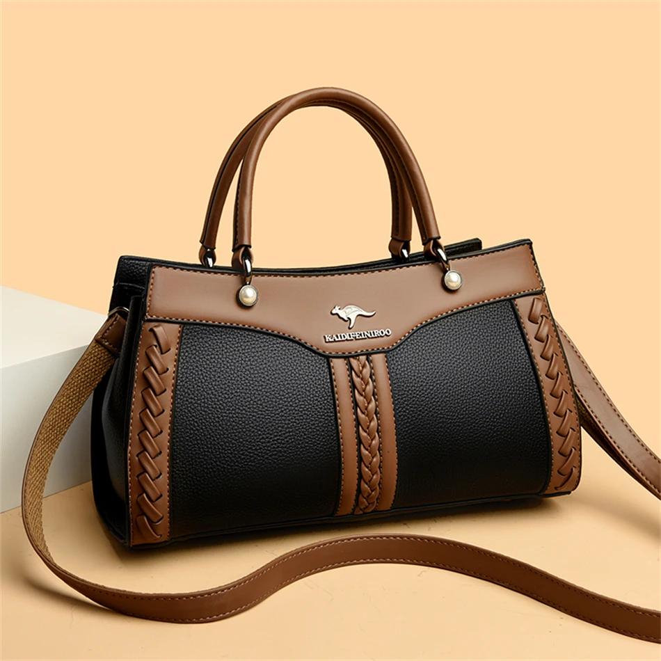 Sac à main multicouche de luxe pour femmes, sacoche tendance de bonne qualité en cuir souple, sac à