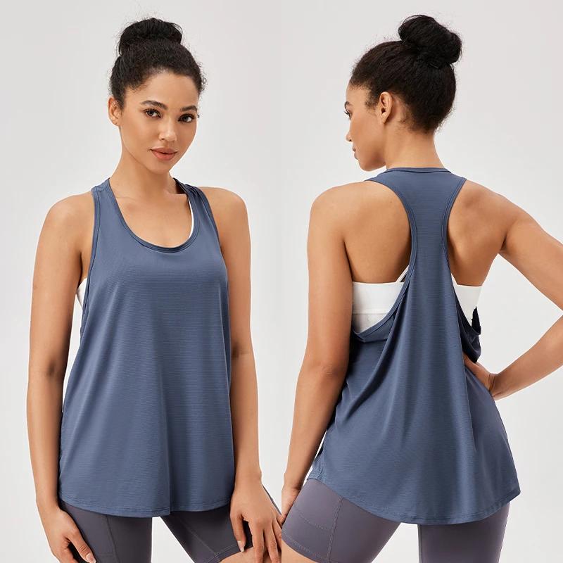 Femmes Gym Yoga Gilet Athlétique Fitness Sport Débardeurs Séchage Rapide Chemisier De Course Hauts D