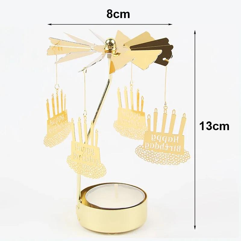Bougeoir rotatif à chaud en métal, porte-bougie de Noël, fête de mariage, cadeau de décoration, QueP