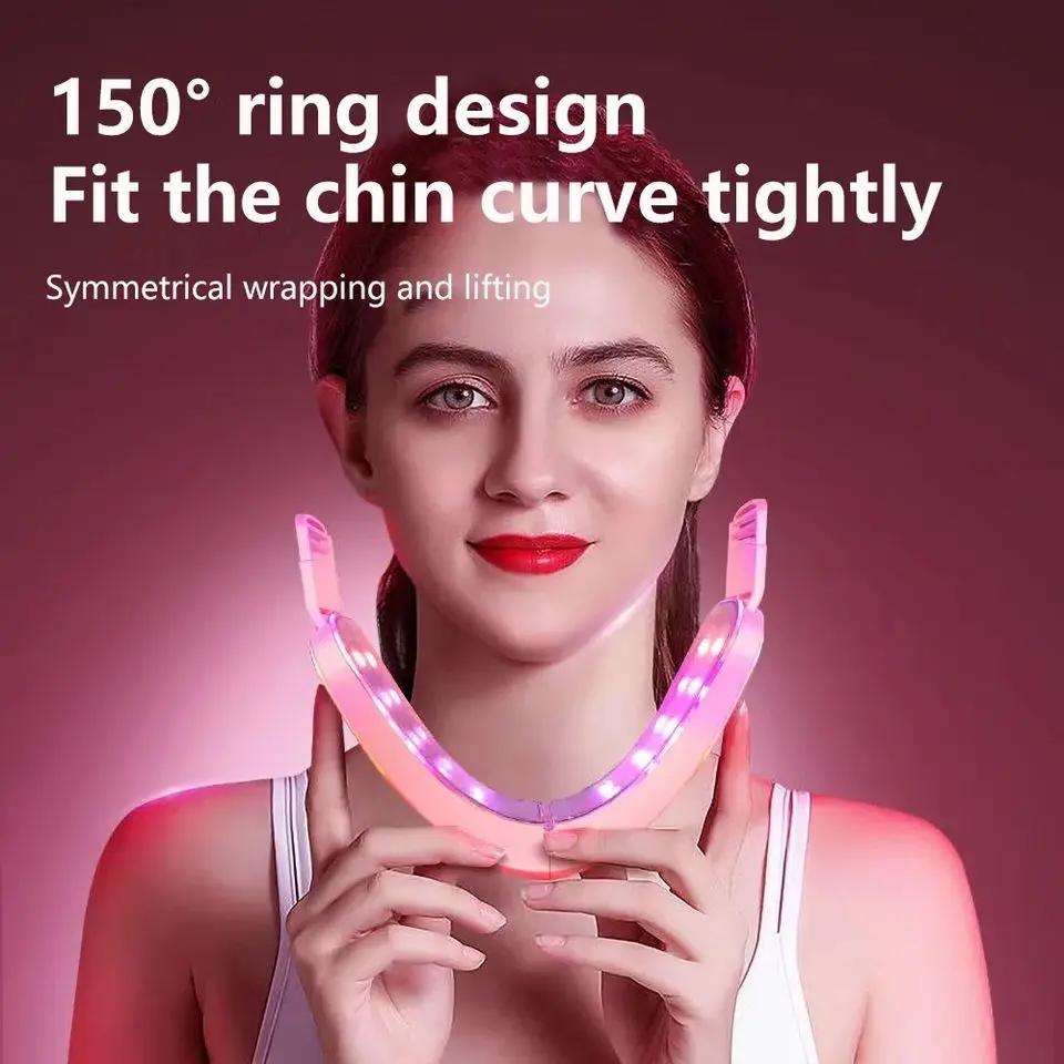 Thérapie photonique LED masseur de vibrations amincissant pour le visage dispositif de levage du vis