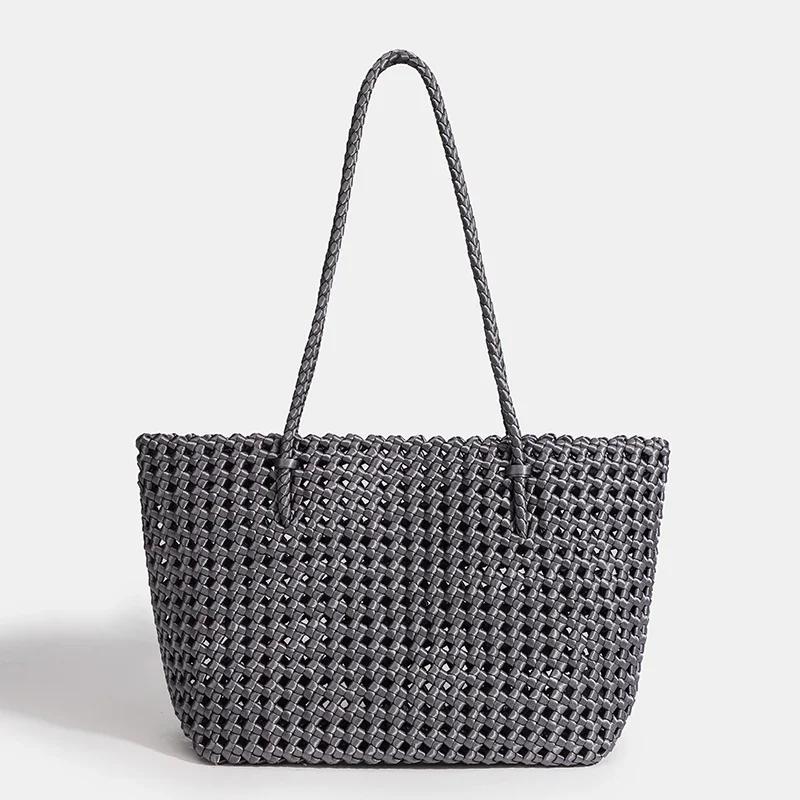 Sac seau en Nylon pour femmes, sac à main à bandoulière tissé, fourre-tout de luxe de styliste, tail
