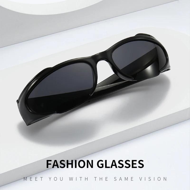 Y2k – lunettes de soleil Vintage Punk pour hommes et femmes, verres miroir ovales rétro, lunettes de