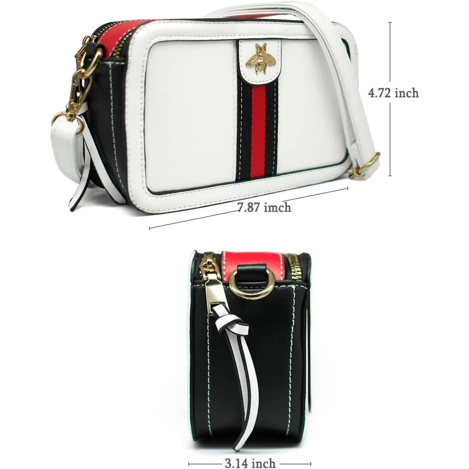 Sac à bandoulière de luxe pour femme en cuir PU, petit sac à main abeille, pochette appareil photo