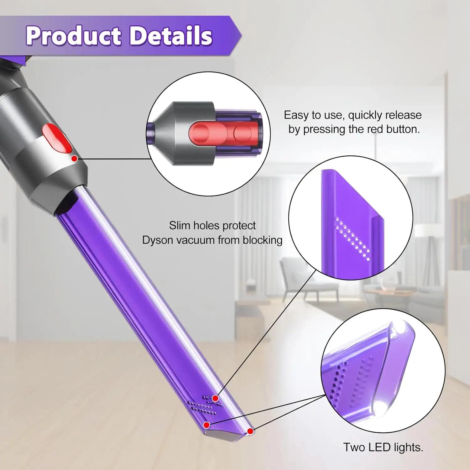Tête de fente d'aspiration pour aspirateur Dyson V7 V8 V10 V11, tuyau lumineux LED, pièces de rechan