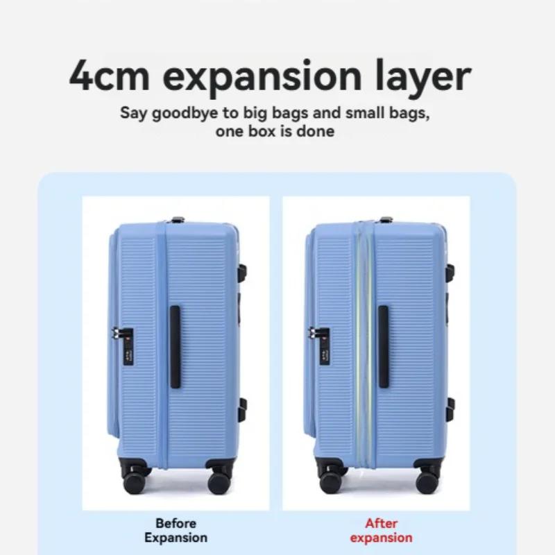 Ensemble de 1 pièce de valise à ouverture latérale de grande capacité, boîtier de chariot épaissi av
