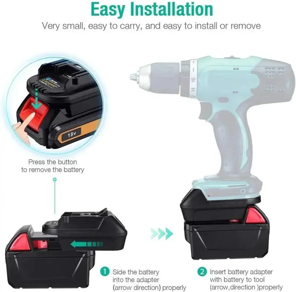 Adaptateur de convertisseur de batterie DM18M pour Milwaukee 18V pour batterie Li-ion Dewalt 20V, co