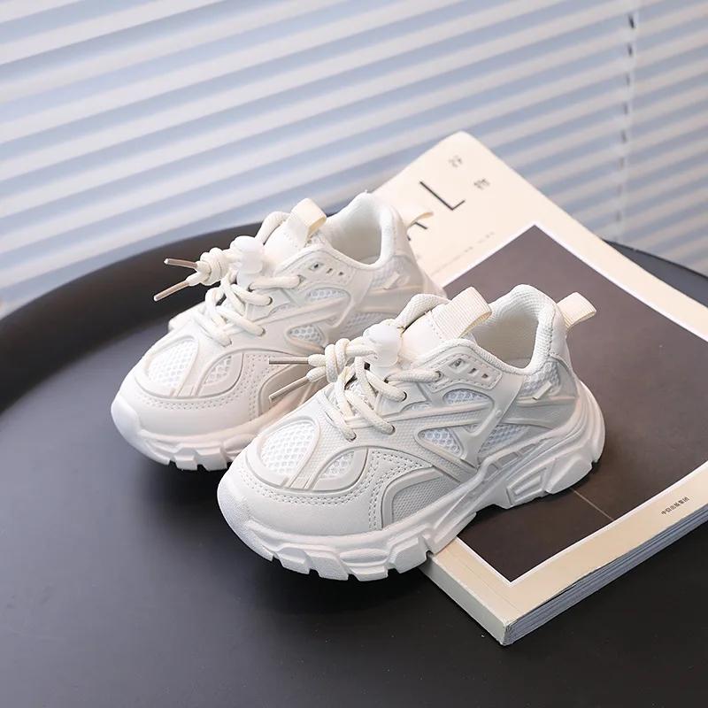 Chaussures de sport décontractées pour enfants avec semelles épaisses, baskets polyvalentes tendance