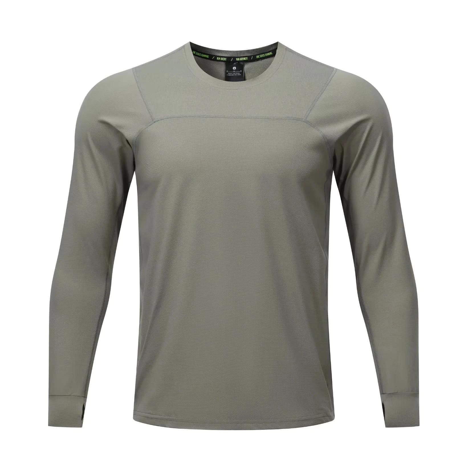 T-shirt de course à manches longues pour homme, automne-hiver, séchage rapide, coupe ample, pour spo